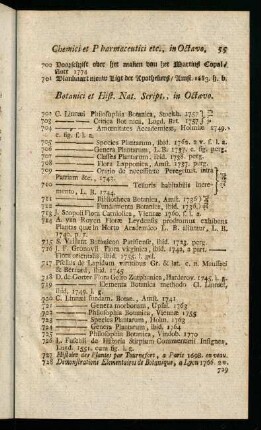 55-57, Botanici et Hist. Nat. Script., in Octavo