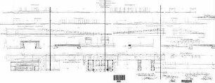 Neckarsulm: Empfangsgebäude Verwaltungsgebäude Trottoir-Plan (Grundriß,Schnitte)