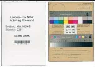 Entnazifizierung Anna Busch , geb. 21.11.1887 (Buchhalterin)