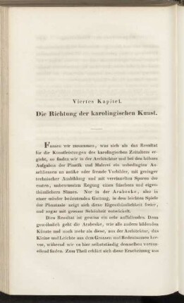 Viertes Kapitel. Die Richtung der karolingischen Kunst.