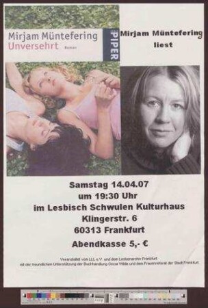 Unvershrt : Mirjam Müntefering liest aus ihrem neuen Buch