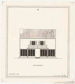 Einfamilienhaus: Ansicht Gartenseite 1:100