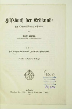 H. 2: Die außerdeutschen Länder Europas