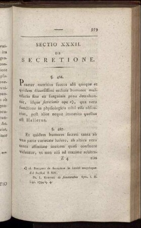 Sectio XXXII. De Secretione