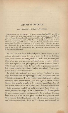 Chapitre Premier. Des personnes nternationales