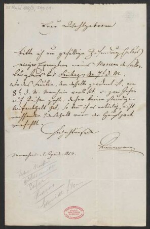 Brief an B. Schott's Söhne : 02.04.1854