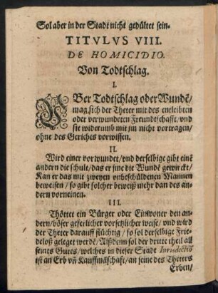 Titulus VIII. De Homicidio.