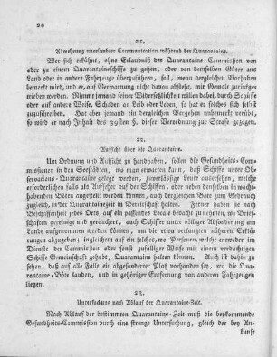 22. Aufsicht über die Quarantaine.