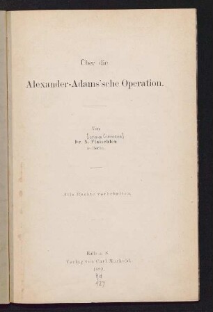 Über die Alexander-Adams'sche Operation
