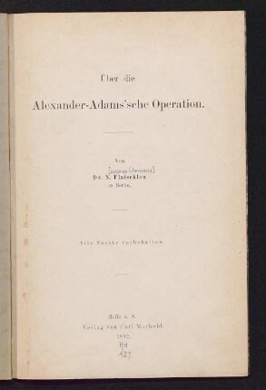 Über die Alexander-Adams'sche Operation