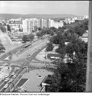 Dresden, Nachtaufnahme, Serie: "Baugebiet Stübelallee", Bau der 6-geschossigen Wohnhäuser
