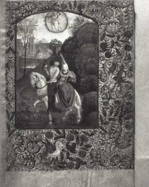 Monatsdarstellung Mai mit Randverzierung, Blatt 5v