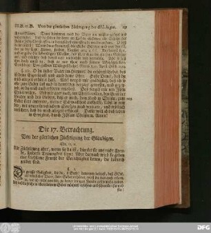 Die 17. Betrachtung. Von der göttlichen Züchtigung der Gläubigen.