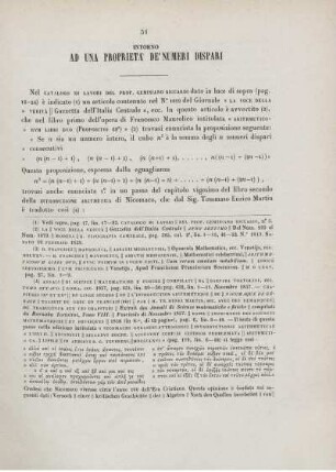 Intorno ad una proprietá de' numeri dispari.