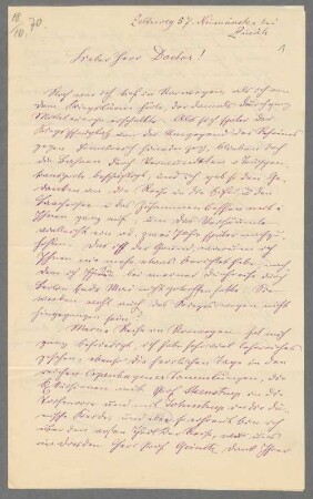Nachlass von Paul von Groth (1843-1927) – BSB Grothiana, X. Heim, Albert. Brief von Albert Heim an Paul von Groth