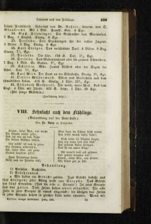 Sehnsucht nach dem Frühlinge : (Behandlung auf der Unterstufe)