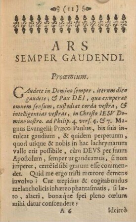 Ars semper gaudendi.