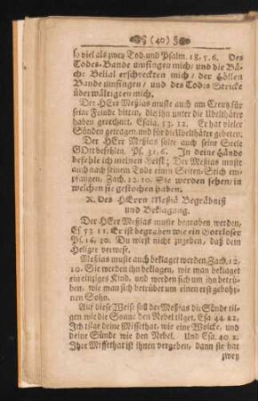 X. Des HErrn Meßia Begräbniß und Beklagung
