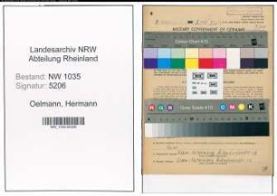 Entnazifizierung Hermann Oelmann , geb. 01.11.1891 (Brueckenaufseher)