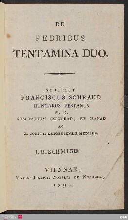 De febribus tentamina duo