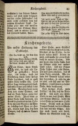 Kirchengebete.