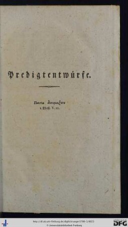 Predigtentwürfe.