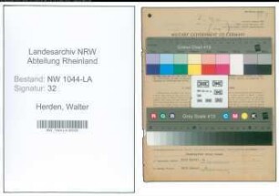 Entnazifizierung Walter Herden , geb. 10.06.1921 (Kraftfahrer)