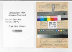 Entnazifizierung Wilhelm Buesching , geb. 15.07.1898 (Drahtzieher)