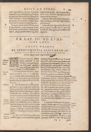 Ex Cap. III. Ad Ephesios Loci: