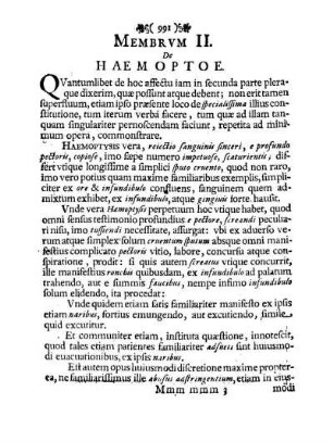 Membrvm II. De Haemoptoe.