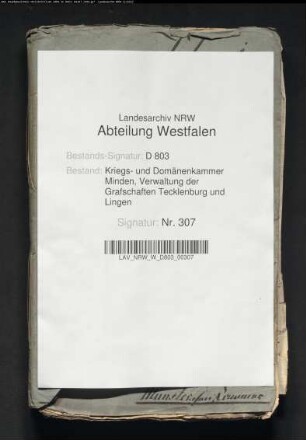 Vererbpachtung der Domänenstücke in der Grafschaft Tecklenburg
