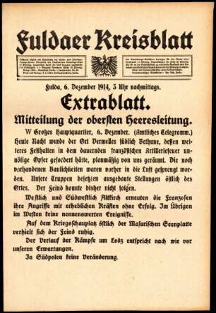 Ausgabe vom Sonntag, den 06. Dezember 1914.
