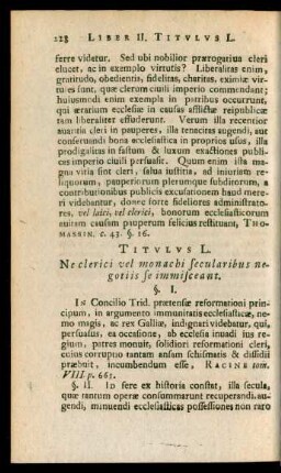 Titulus L. Ne clerici vel monachi secularibus negotiis se immisceant.
