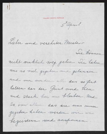 Brief von Florence Beerbohm an Gerhart Hauptmann