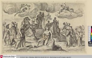 [Tod der Niobiden; Diane et Apollon tuent à coups de flèches les enfants de Niobé sous les yeux de leur mère]