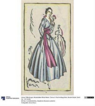 Modeblätter Alfred-Marie: Dame in Nachmittagskleid, Modell Bazar