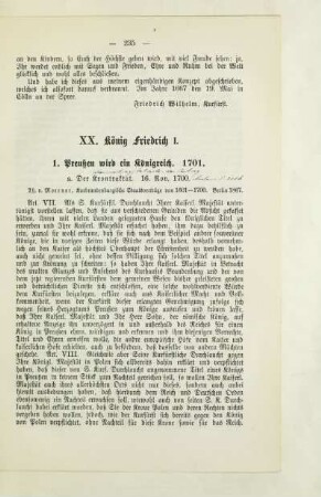 XX. König Friedrich I.