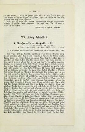XX. König Friedrich I.