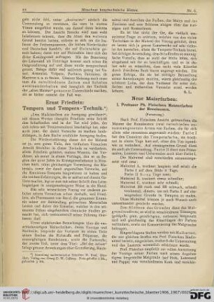 3: Neue Malerfarben, [3] : I. Professor Ph. Fleischers Meisterfarben der Renaissance