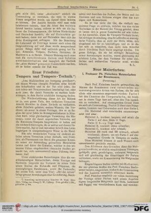 3: Neue Malerfarben, [3] : I. Professor Ph. Fleischers Meisterfarben der Renaissance