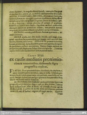 Caput XVIII. ex causis mediatis proximioribus & remotioribus, desumenda signa prognostica explicat