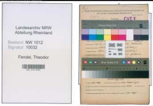 Entnazifizierung Theodor Fendel , geb. 07.04.1914 (Zollbeamter)