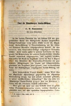 Neues Jahrbuch für Mineralogie, Geologie und Paläontologie. 1863