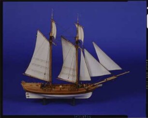 Modell eines schwedischen Toppsegel-Kaperschoners von ca. 1775
