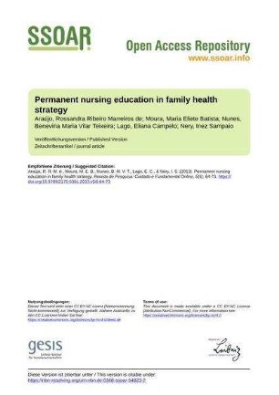 Permanent nursing education in family health strategy
