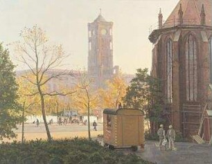 Das rote Rathaus von der Marienkirche aus gesehen