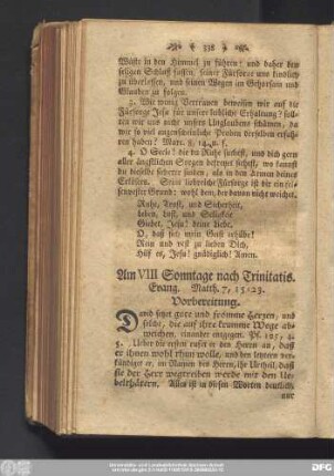 Am VIII Sonntage nach Trinitatis. Evang. Matth. 7, 15 - 23.