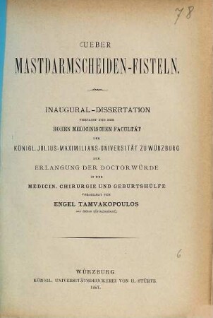 Ueber Mastdarmscheiden-Fisteln