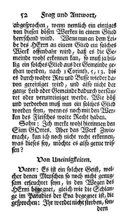 Von Uneinigkeiten.