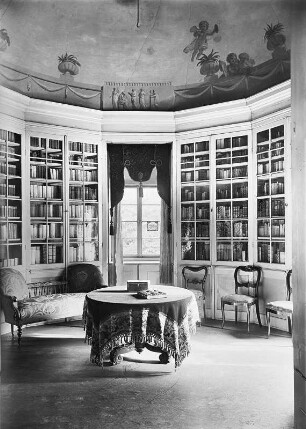Wildenfels. Schloss Wildenfels. Bibliothek mit Deckenbild von Christian Leberecht Vogel
